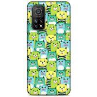 Lopard Xiaomi Mi 10T 5G Uyumlu Kılıf Kediler (37) Silicone Cover Mavi Sarı