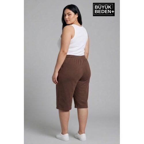 Kadın Büyük Beden Şort 3XL-6XL  Rahat Kesim Diz Altı Günlük Şort-SPR26BSRK591