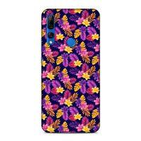 Huawei Y9 Prime 2019 Kılıf Mor Tropik Hayat Arka Kapak Silikon Koruma Full Koruyucu