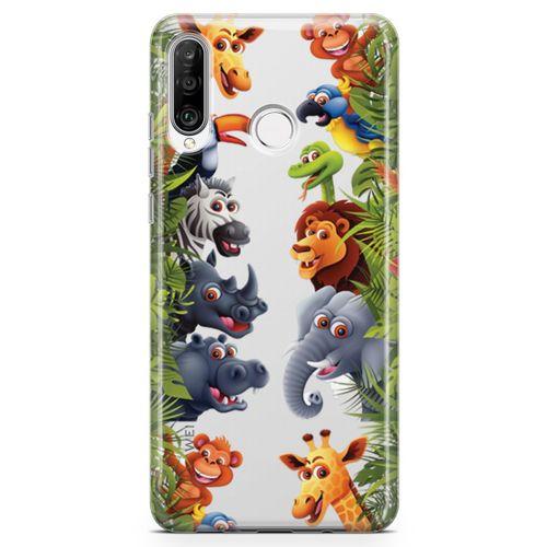 Huawei P30 Lite 2020 Kılıf Hayvanat Bahçesi 2 Arka Kapak Koruma Desenli Full Koruyucu