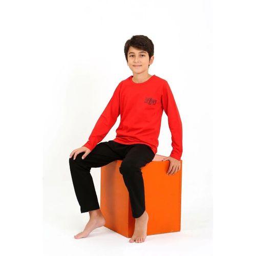 Erkek Çocuk Uzun Kol Penye Pijama Takım Kırmızı