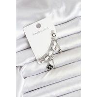 Pirinç Gümüş Renk Kadın Set Küpe