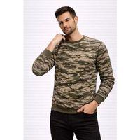 Erkek Kamuflaj Desenli 2 İplik 4 Mevsim Uzun Kollu Bisiklet Yaka Sweatshirt - Kamuflaj