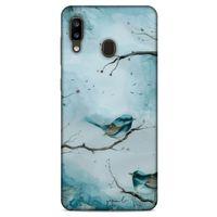 Y.Liva-2020 (Mavi Kuş) Samsung Galaxy A20 Kılıf Silikon Kapak Desenli