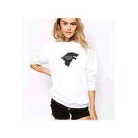 G O T Stark Baskılı Beyaz Kadın Sweatshirt