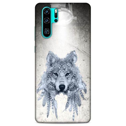 Lopard Huawei P30 Pro Uyumlu Kılıf Tattoo's (48) Bumper Kılıf Kızılderili Kurt