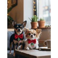 Christmas Candy Yılbaşı Köpek Papyon Tasması | Kırmızı Fiyonk Boyun Aksesuarı | Noel Temalı Köpek Süsü