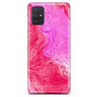 Samsung Galaxy M51 Uyumlu Kılıf Pembe Delisi (11) Tam Koruma Mermer
