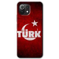 Xiaomi Mi 11 Kılıf HD Desen Baskılı Arka Kapak - Ayyıldız Türk + Kırılmaz Cam