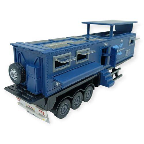 Metal Tır 1:24 - Sesli Işıklı Karavan Tır 39 cm - Lacivert