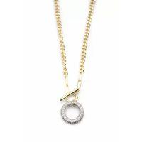 Taşlı Zincir Kolye - Altın