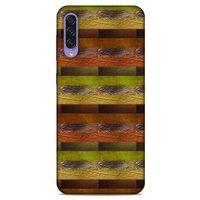 Samsung Galaxy A50s Kılıf Patchwork (48) Bumper Kılıf Kahve Yeşil