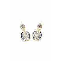 Taşlı Küpe - Mavi