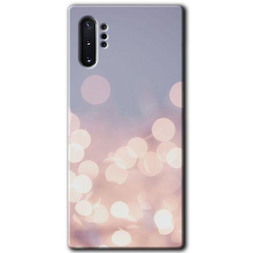 MRCİLETİSİM MRCİLETİSİM Samsung Galaxy Note 10 Plus Kılıf HD Desen Baskılı Arka Kapak + Temperli Cam - Blur Lights