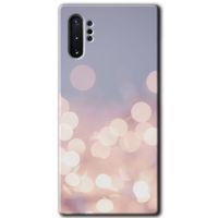 MRCİLETİSİM MRCİLETİSİM Samsung Galaxy Note 10 Plus Kılıf HD Desen Baskılı Arka Kapak + Temperli Cam - Blur Lights