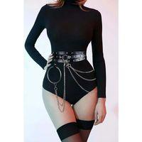 Zincirli Fantezi Deri Harness - Brf731