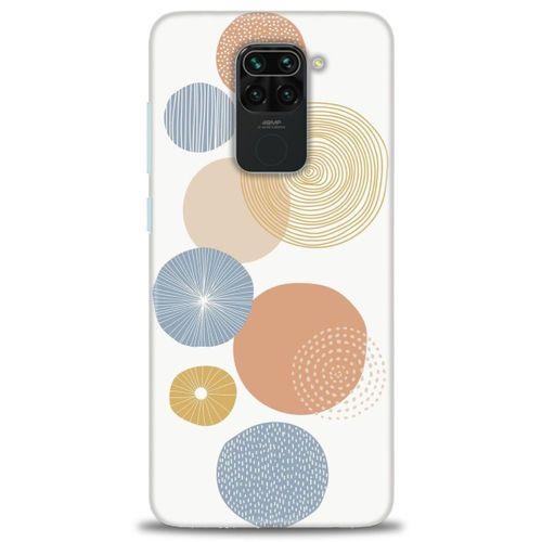 Xiaomi Redmi Note 9 Kılıf HD Baskılı Kılıf - Mavi Daireler + Tam Ekran Koruyucu