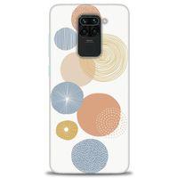 Xiaomi Redmi Note 9 Kılıf HD Baskılı Kılıf - Mavi Daireler + Tam Ekran Koruyucu