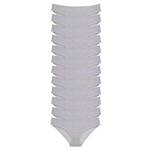 12 adet Süper Eko Set Likralı Kadın Slip Külot Gri