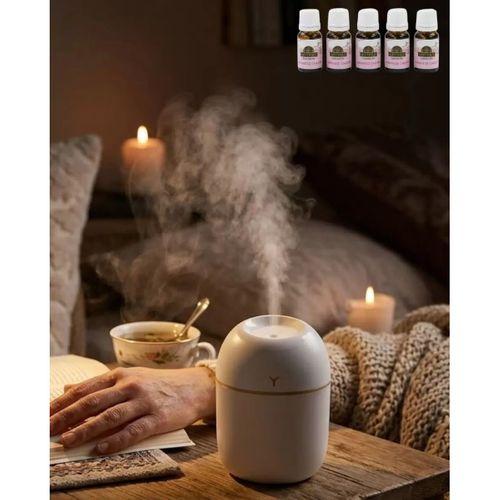 Mini Nemlendirici 5 Esans Hediyeli Led Işıklı Taşınabilir Aromaterapi Buhar Makinesi