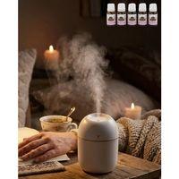 Mini Nemlendirici 5 Esans Hediyeli Led Işıklı Taşınabilir Aromaterapi Buhar Makinesi