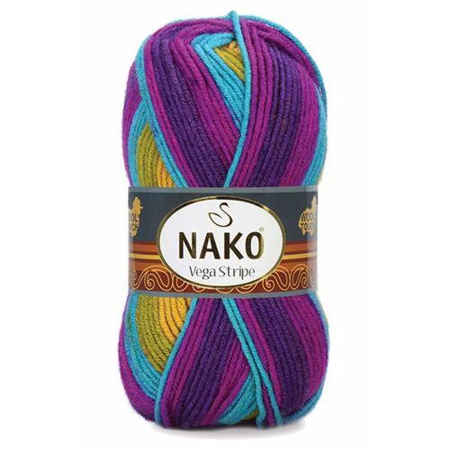 5 Adet Vega Stripe Premium Akrilik El Örgü İpi Yünü No: 82410