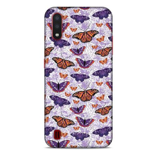 Samsung Galaxy A01 Kılıf Kelebek Etkisi (45) Liquid Air Kılıf Mavi Toz Pembe