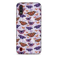 Samsung Galaxy A01 Kılıf Kelebek Etkisi (45) Liquid Air Kılıf Mavi Toz Pembe