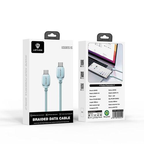 Lenyes LC536 Type-C to Type-C PD Örgü Tasarımlı Hızlı Şarj Özellikli Data ve Şarj Kablosu 60W 1M