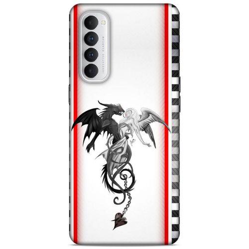 Lopard Oppo Reno 4 Pro Uyumlu Kılıf Tattoo's (49) Ultra Silikon Kılıf Dragon Love