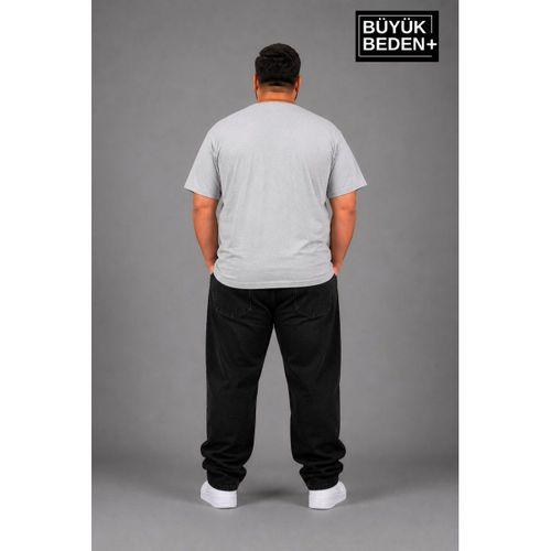 Süperlife Büyük Beden Erkek V Yaka Pamuklu Basic Tişört Lacivert 3XL-6XL SPR26BTS509