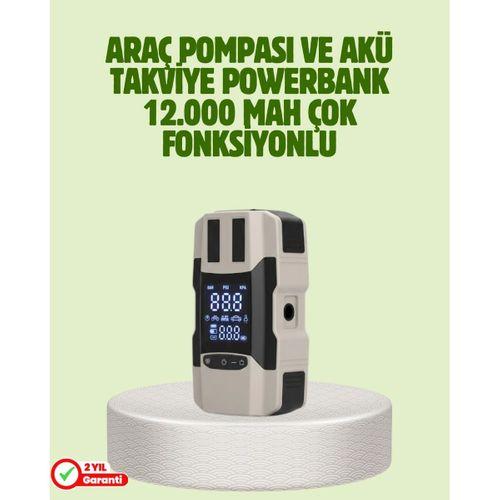 Araç Akü Takviye Cihazı Ve Lastik Şişirme Pompası 12.000 Mah