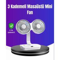 720° Döner Çift Taraflı Masaüstü Vantilatör – Usb Şarjlı Sessiz Fan