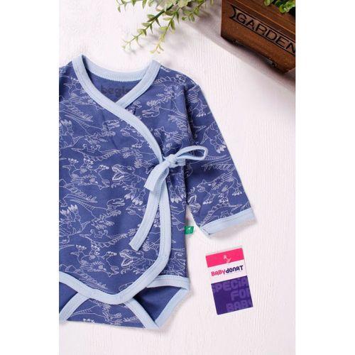 Kruvaze Bağlamalı Dinazor Desenli 2'li Erkek Takım