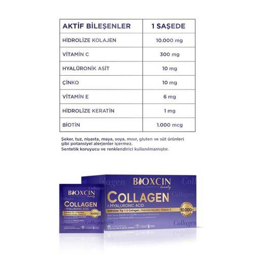 Bioxcin Beauty Collagen Toz 30 Saşe X 10.000 Mg Tip 1 - Tip 3 Hidrolize Kolajen - Keratin