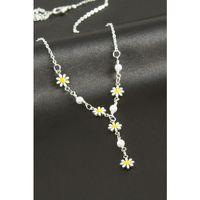 Papatya Mineli İnci Y Kolye