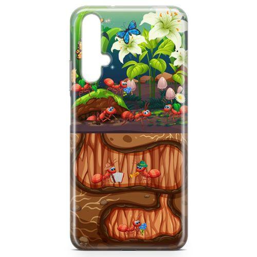 Huawei Nova 5t Kılıf Karınca Yuvası Arka Kapak Koruma Desenli Full Koruyucu
