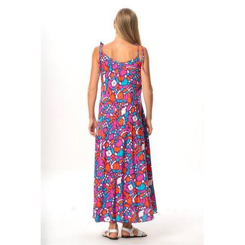 Askılı Viskon Suzan Uzun Yazlık Elbise Soyut Mor Syt mor