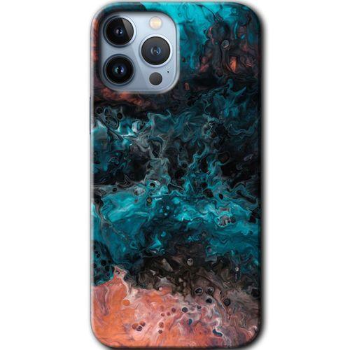 iPhone 13 Pro Max Kılıf Baskılı Kapak - Liquid Colorfull +Tam Kaplayan Mat Seramik