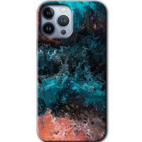 iPhone 13 Pro Max Kılıf Baskılı Kapak - Liquid Colorfull +Tam Kaplayan Mat Seramik