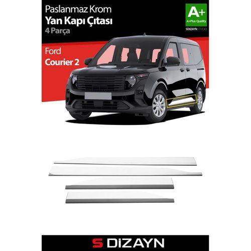 S-Dizayn Ford Courier Krom Yan Kapı Çıtası 4 Prç. 2023 Üzeri A+ Kalite