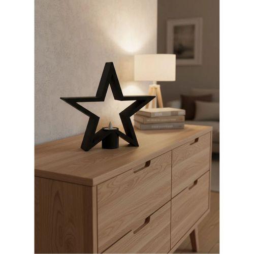 Siyah Yıldız Şeklinde Mumluk Loş Işık Dekor Aksesuarı