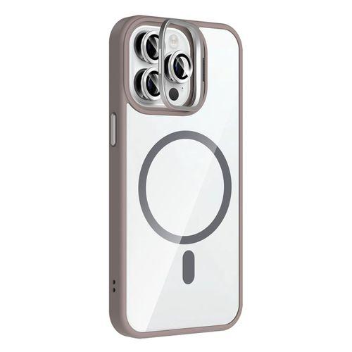 Apple iPhone 14 Pro Max Kılıf Standlı ve Kamera Lens Hediyeli M-Safe Şarj Özellikli Zore Etro Kapak
