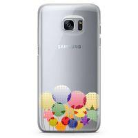 Samsung Galaxy S7 Edge Kılıf Konfeti Yıldızlar Arka Kapak Koruma Desenli Full Koruyucu