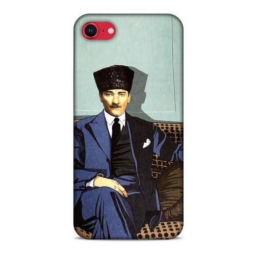 Apple iPhone SE 2020 Kılıf Atatürk (48) Bumper Kılıf Yeşil Duvar