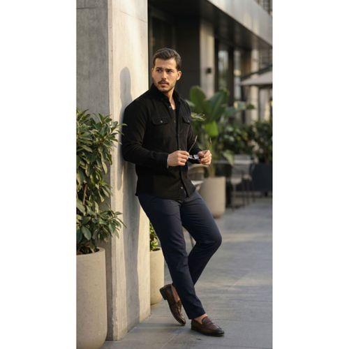 Erkek Kadife Desen Pamuklu Gömlek