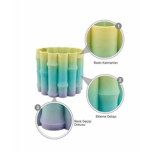 Yeşil Tonlu Dekoratif Vazo Modern Tasarım Salon Ofis Masa Üstü Aksesuar