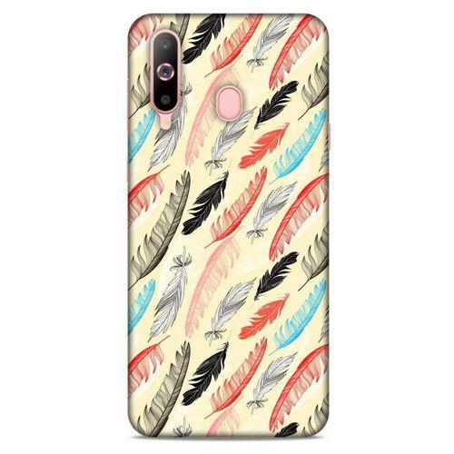 Samsung Galaxy A60 Kılıf Desenli Özel Seri Tüyler (48) Bumper Kılıf