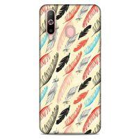 Samsung Galaxy A60 Kılıf Desenli Özel Seri Tüyler (48) Bumper Kılıf
