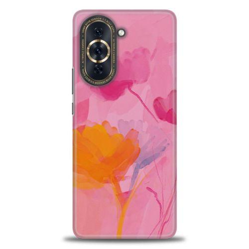 Huawei Nova 10 Pro Kılıf HD Baskılı Kılıf - Turuncu Pembe + Tam Ekran Koruyucu